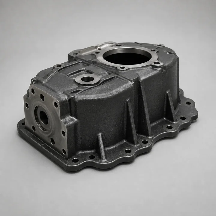 Agricultural gearbox cover in Gray iron class 30, catalog product photograph