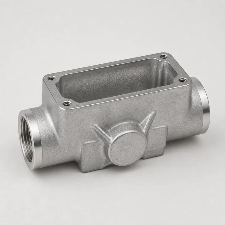 Cable gland body in ZA-12 zinc, catalog product photograph