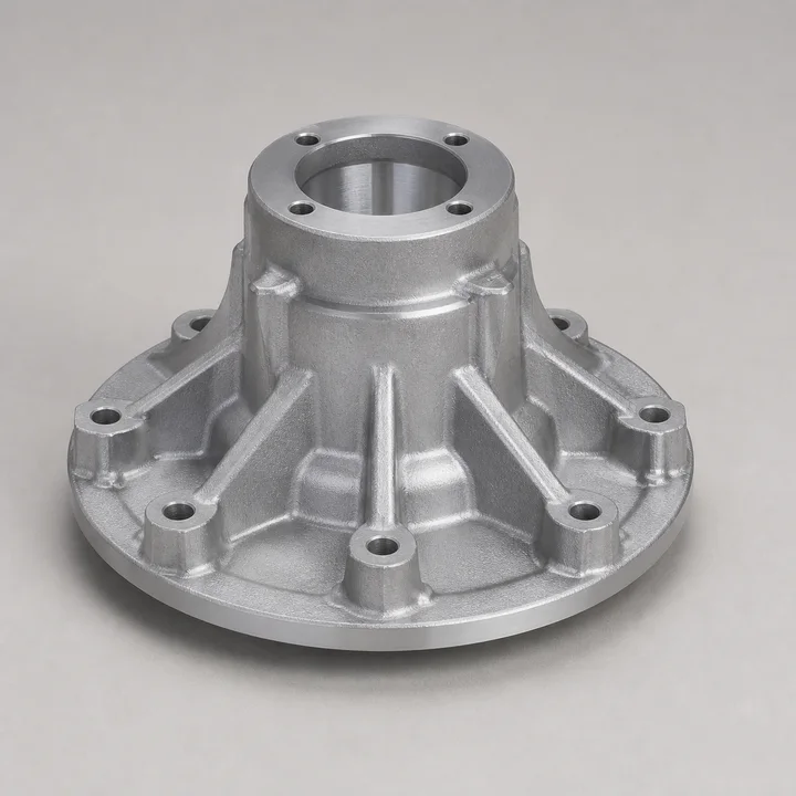 Fan blade hub in A356-T6 aluminum, catalog product photograph
