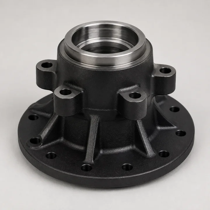 Forklift wheel hub in Ductile iron 65-45-12, catalog product photograph