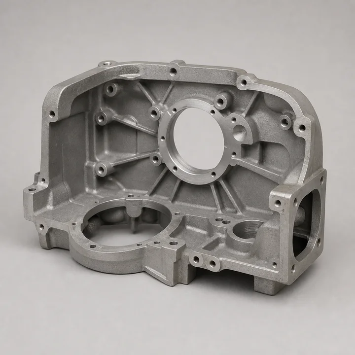 Gearbox case half in A356-T6 aluminum, catalog product photograph