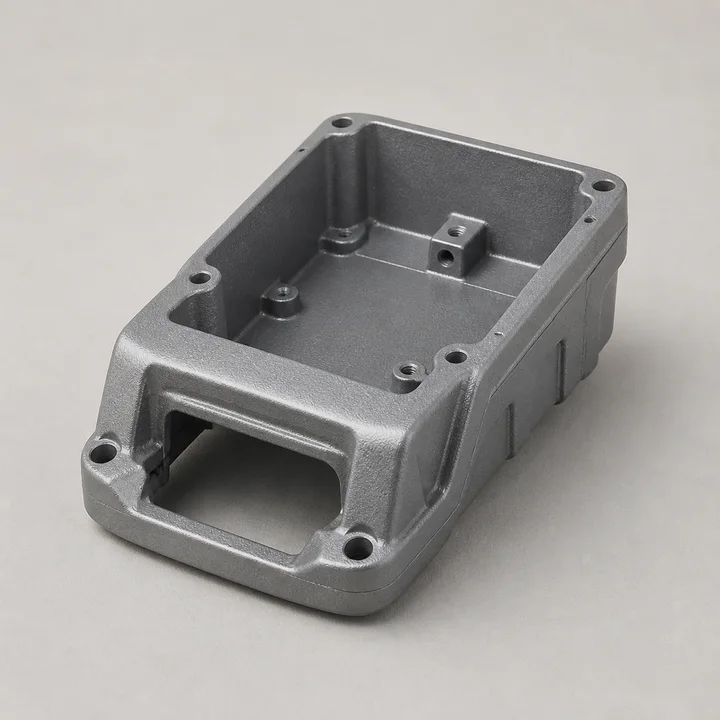 Instrument enclosure casting in ZA-8 zinc, catalog product photograph