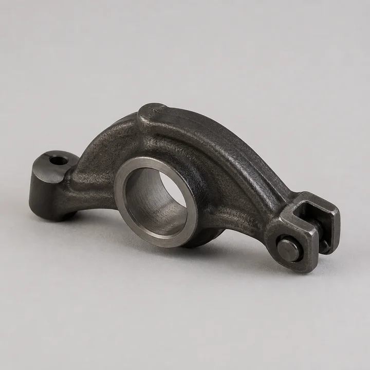 Investment-cast rocker arm in 8620 alloy steel, catalog product photograph