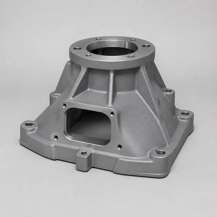 Robotic base pedestal in A356-T6 aluminum, catalog product photograph