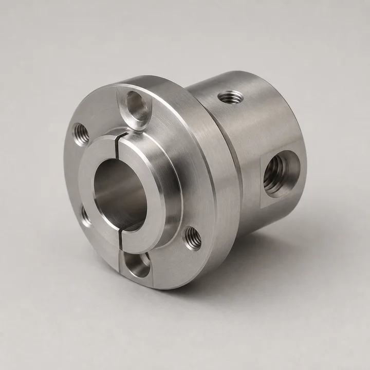 Encoder shaft hub in 17-4 PH stainless, catalog product photograph