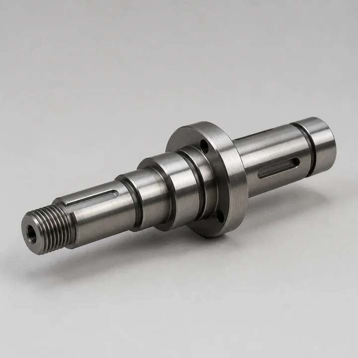 Gearbox output shaft in 4140 alloy steel, catalog product photograph