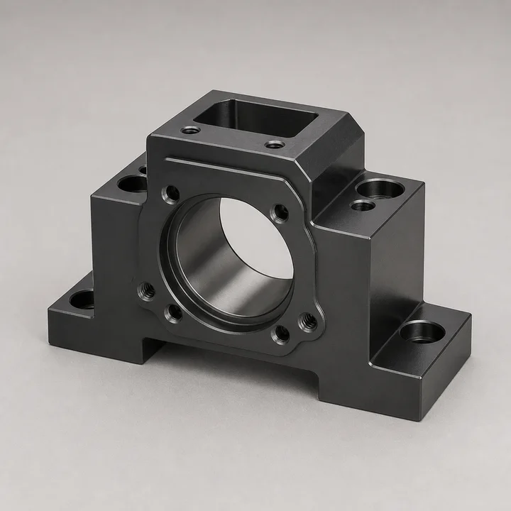Precision bearing housing in 4140 prehard steel, catalog product photograph
