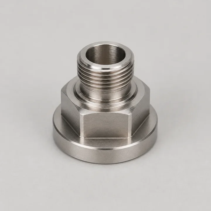 Threaded sensor boss in 303 stainless, catalog product photograph