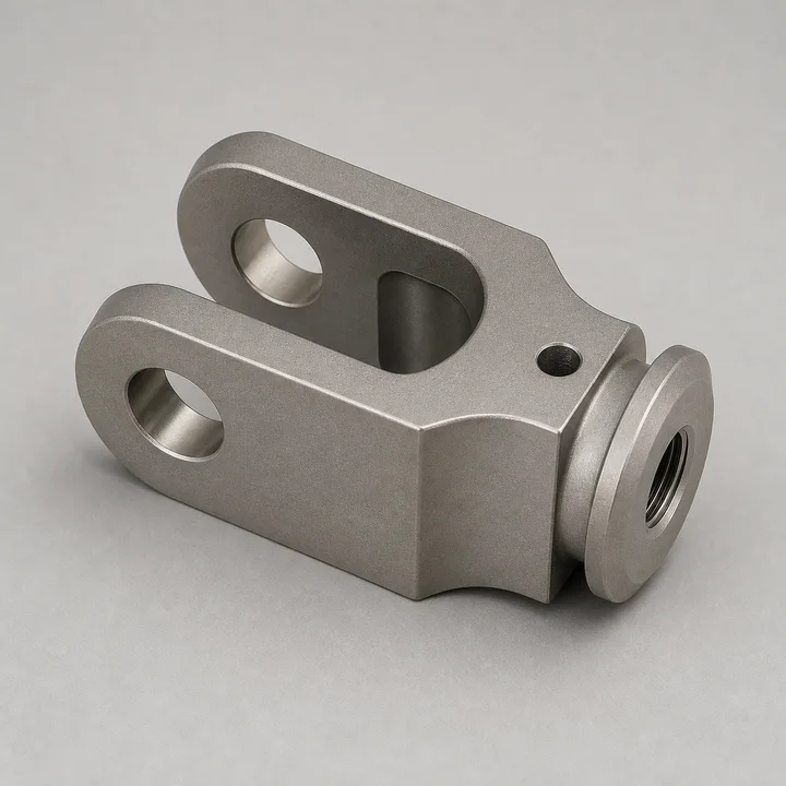 Titanium clevis fitting in Ti-6Al-4V, catalog product photograph