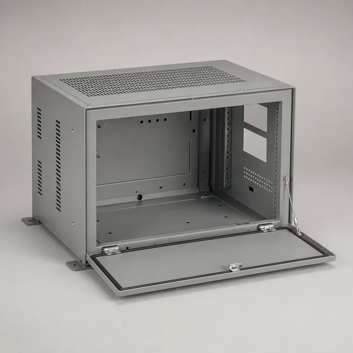 Benchtop controller enclosure in 1.5mm 5052-H32 aluminum, catalog product photograph