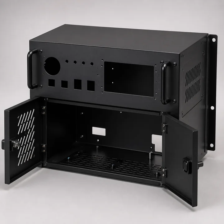 Custom front panel assembly in 3.0mm 6061-T6 aluminum, catalog product photograph