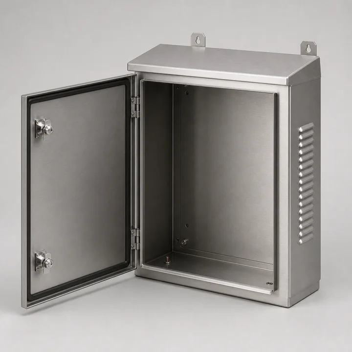 NEMA 4 electrical cabinet in 14ga 304 stainless, catalog product photograph