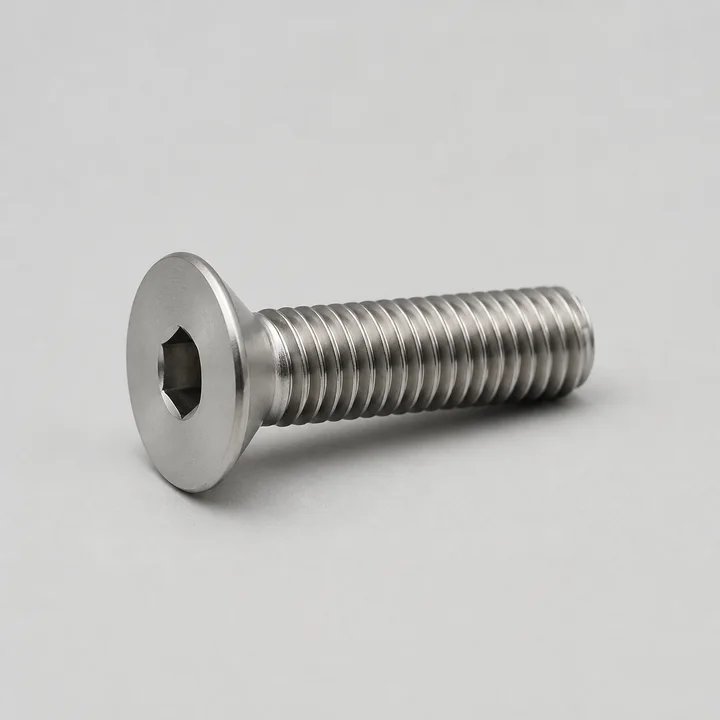Flat head socket screw 1/4-20 in 18-8 stainless, catalog product photograph