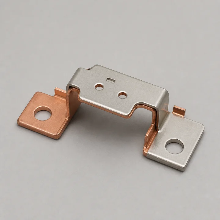 Battery terminal bus clip in 1.2mm C110 copper, catalog product photograph