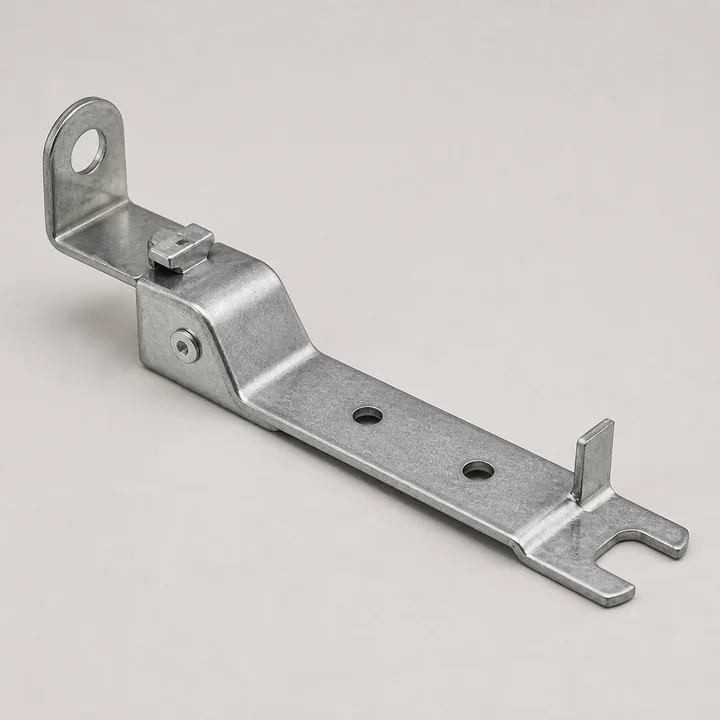 HVAC damper link in 1.5mm galvanized steel, catalog product photograph