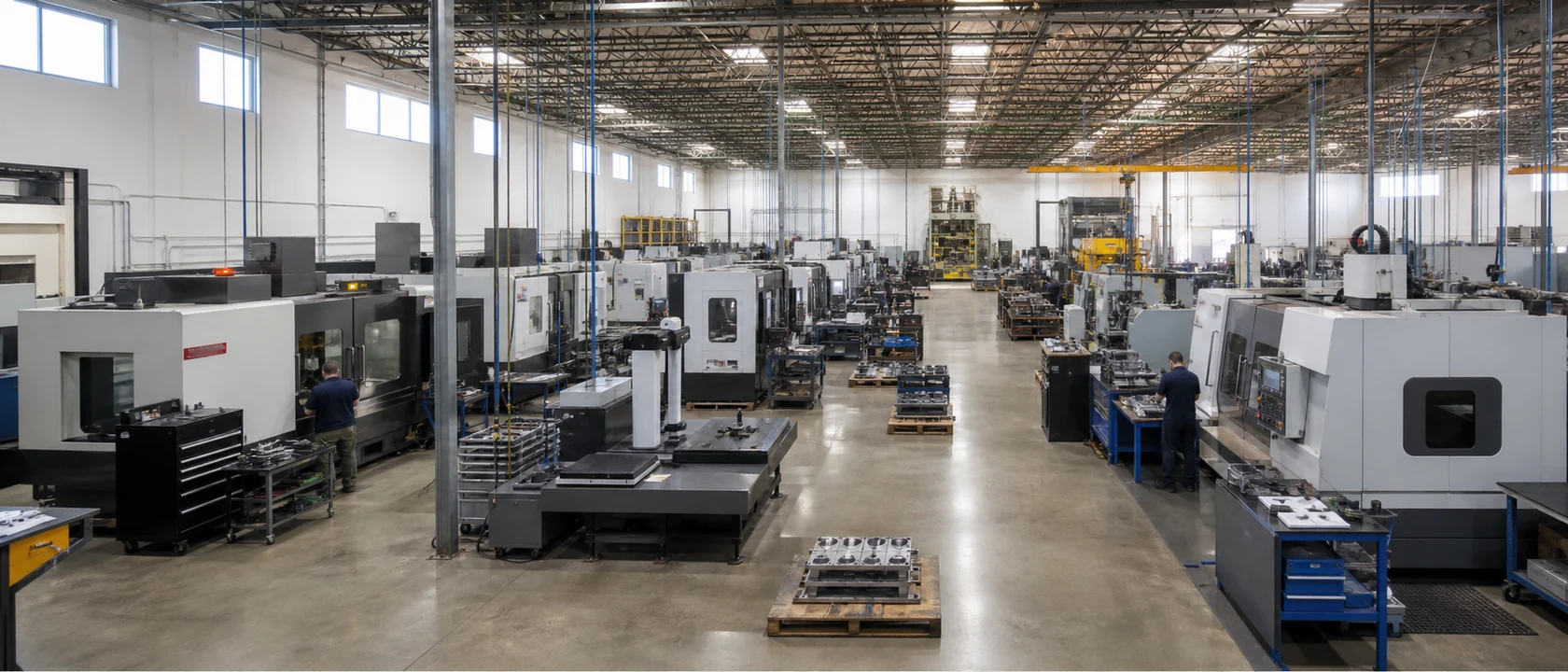 Wide view across the Proco Systems Irvine precision manufacturing facility